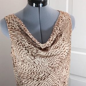 Jamie Nicole Sz L Beige/Brown Swirl W/ gold in material